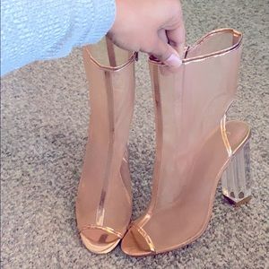 Rose Gold Mesh Booties